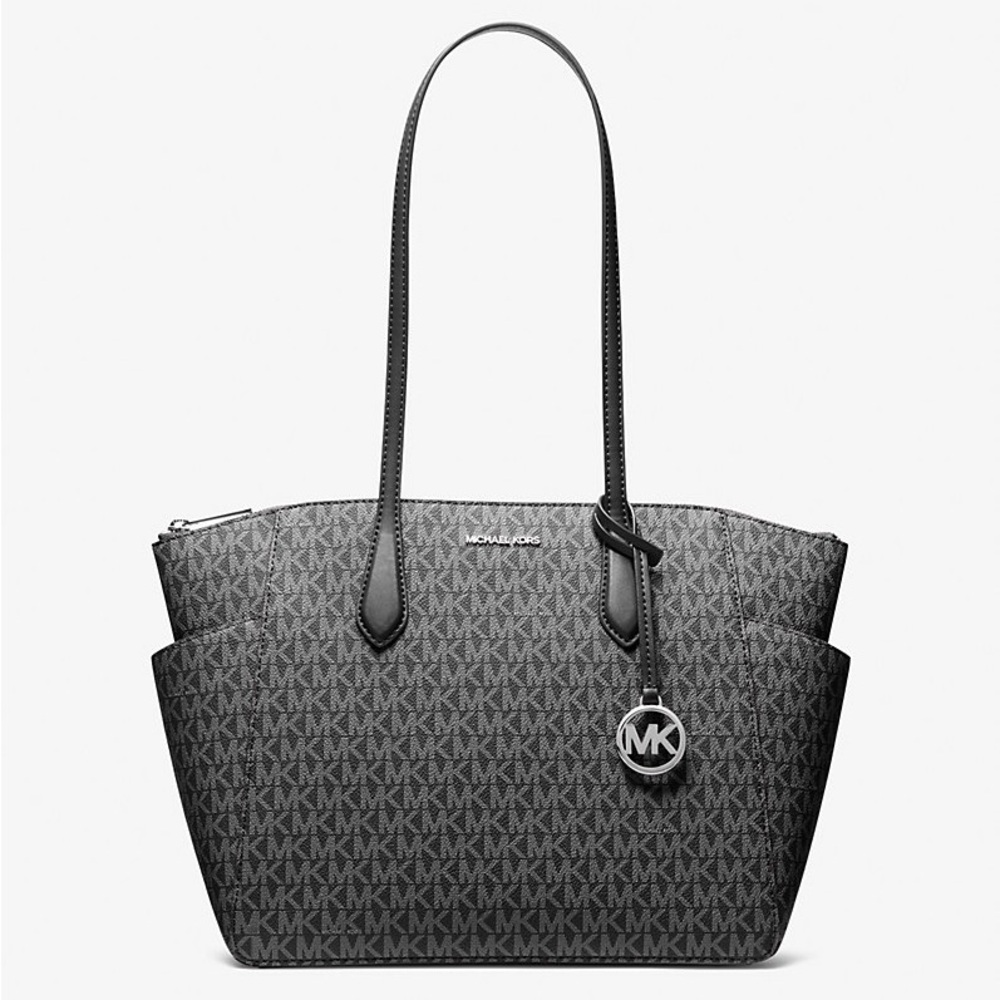 Michael Kors Metallic Silver Voyager Medium Tote